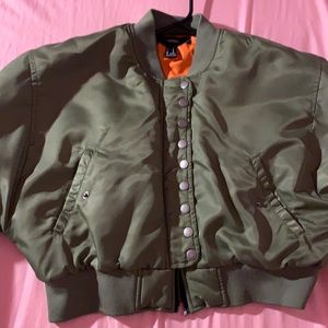 Forever 21 cropped green/orange jacket